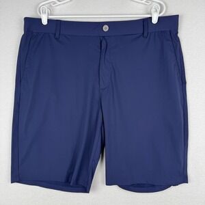 johnnie-O Fusion Shorts Mens 40 Navy Performance Stretch Flat Front JMSH2240